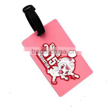 2016 Advertising Custom Logo Engraved Rubber Luggage Tag With Name Card for Tourist photo-2
