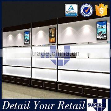 Shop decoration bright modern floor stand display cabinet