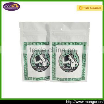 Custom small packaging white zipper bags with stand up