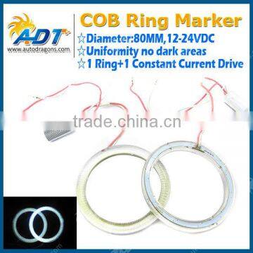 80mm White Color LED COB Angel Eye Halo Rings for Headlight Housing Projectors