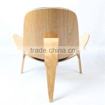 Royal Decor Furniture Plywood Lounge Shell Chair With Leather Cushion photo-5