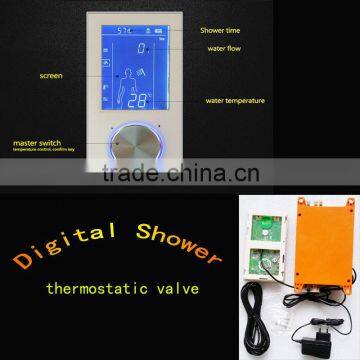 Square thermostatic digital shower mixer electronic temperature control valve for bathroom accessories faucet