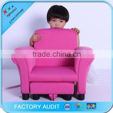 Kids Pink Spandex Fabric Sofas With Foot Rest