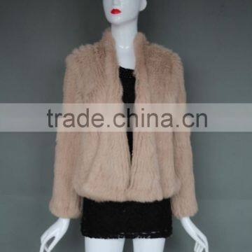 Customer Design Sexy Office Lady Style Jacket Knitted Rabbit FurJacket