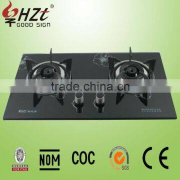 2016 new model tempered glass top 73 cm 2 burner gas hob