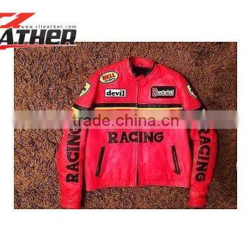 Men's Genuine Leather Motorcycle Jackets, Red, Latest Designs Biker Jackets