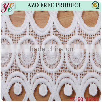 Elegant Style With White Pattern Indian Lace Embroidery Fabric for Weeding Dress photo-3