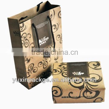 High quality brown kraft paper gift packing bag with printing