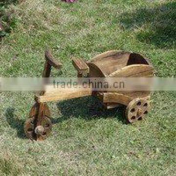 wooden wheel barrow