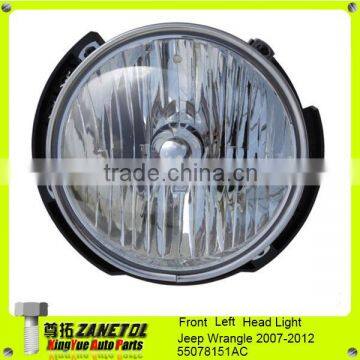 55078151AC Front Left HeadLamp Headlight for 2007-2012 Jeep Wrangle