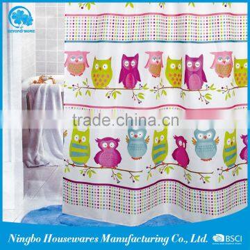 Water Repellent printed polyester shower curtain