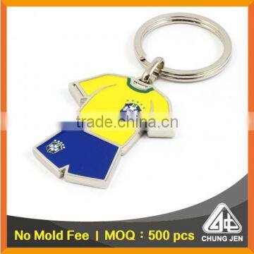 China Supplier two sided soccer golf souvenir printing promo keychain
