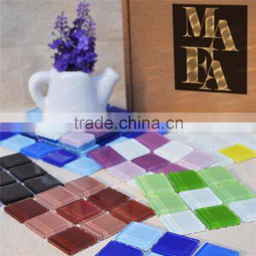 Mix Color Mesh Mounted Coaster Crystal Glass Mosaic Home Decorative Item
