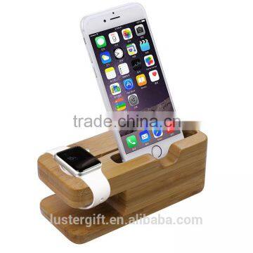Christmas gift Natural Bamboo Wood Charging Stand for Apple Watch&Phone ,2 in 1 Charging Dock Holder For Apple Watch                        
                                                Quality Choice