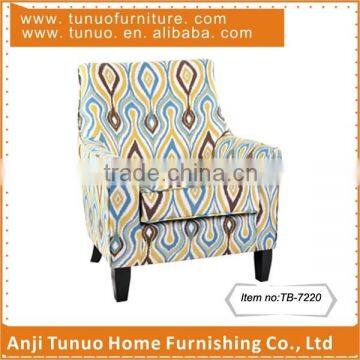 Accent solid wood arm chair,Argyle or flower pattern,Movable seat cushion,TB-7220