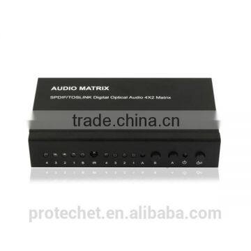 Professional Audio Video 4X2 IR Control SPDIF/TOSLINK Digital Otical Audio Matrix for Conference System photo-5