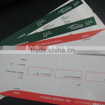 200g Thermal Paper Cheap Price Flight Boarding Pass Tickets Printed