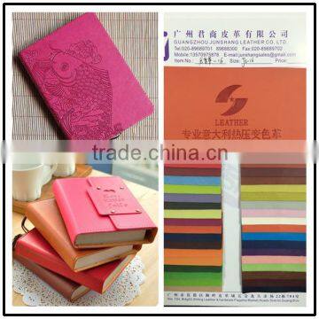 Embossed PU book cover leather when hot pressing will change color