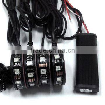 4pcs motorcycle led light kit with 4 key remote control