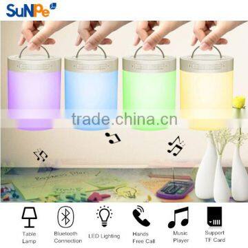 2016 Newest Portable LED Lamp Bluetooth Speaker Touch Induction Change Colour Romatic Lamp Hands-free Call TF Card Speakerphone