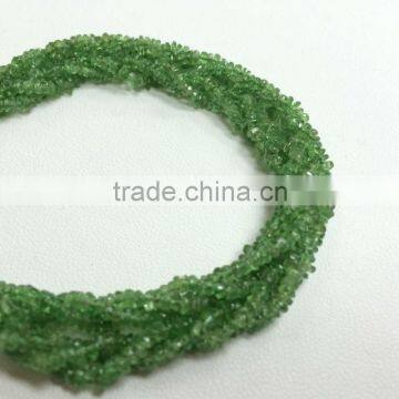 #87NZZ Natural Semi-Precious Roundel Faceted Loose Gemstone Beads Tsavorite