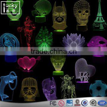 Acrylic Colorful LED Night light,Custom various Shape 3D Lamp