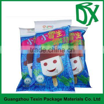 China supplier wholesale food grade ice cream plastic packaging pouch with sawtooth and logo printing