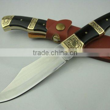 High Quality Black wind spiderman # 2 Hunting Knife Jungle Knife with Ebony/Brass Handle UDTEK01259