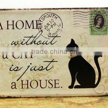 home decoration vintage tin sign,factory wholesale dog cat theme metal sign