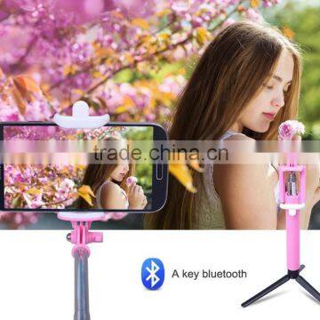 Monopod wireless bluetooth selfie stick colorful and portable