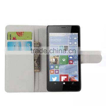 High quality Stand Wallet Lychee Leather flip cover case for nokia lumia 950 paypal accept