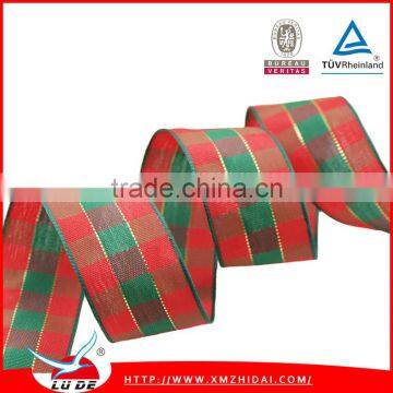 Colorful Christmas Plaid Ribbon For Christmas Decoration