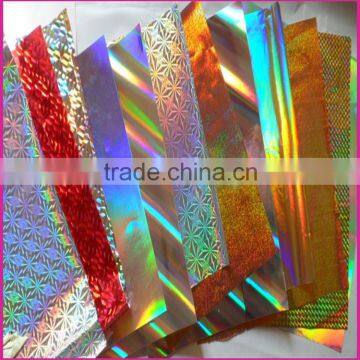 holographic laination film for laminated paper board