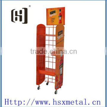 Free Standing Supermarket Metal Wine Tower Rack Stand HSX-3220 photo-3
