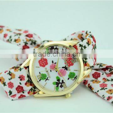 Geneva Korea Style Girls Watch Fabric Watch Strap Bracelet Watches for Women photo-6