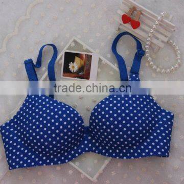 full printing blue one piece seamless bra