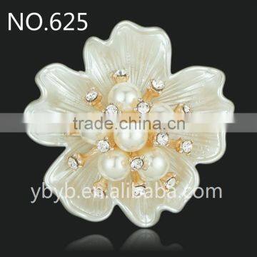 pearl rhinestone embellished white resin flower artificial plastic flower jewelry accessories in bulk-625