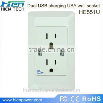 AC usb wall outlet/ usb power outlet/white color wall plug with usb