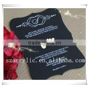 3mm imported black acrylic with high quality Material wedding invitation card