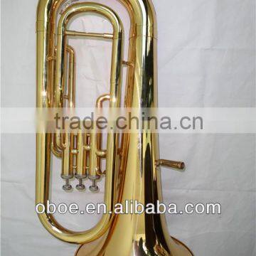 Brass Wind Instrument 3 Valves Gold Lacquer Bb Euphonium Horn--550G