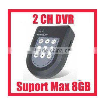 2CH CCTV MINI SD DVR Recorder Max 8G Motion Detection