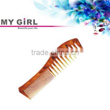 2016 China factory plastic comb My girl HC13214 tortoise dresser horn comb wide tooth comb