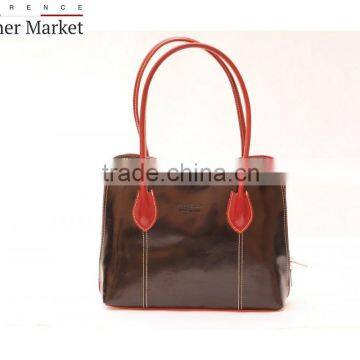 Shoulder and Hand Bag With Double Leather Handle Handbags Italian Bags Genuine Leather Florence Leather Fashion