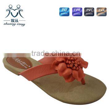 2016 newest flower flip flop ladies slippers and shoes