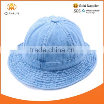 girls jeans bucket hats jean washed denim with top button custom blank jean bucket hat