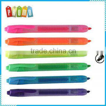 Customized Colorful ink Retractable Fluorescent Highlighter