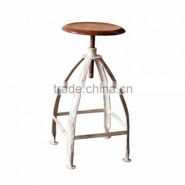 adjustable wooden seat stool,reclaimed wood stool