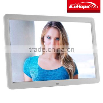 Large 15 inch rohs digital photo frame with built-in lithium battery