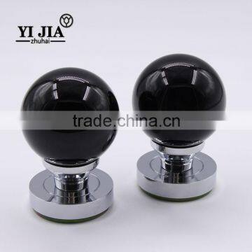 Polished Chrome Finish Black Enamel Door Set Glass Door Knobs photo-5