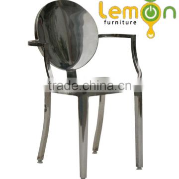 alibaba trade assurance China stainless steel easy dining chair stainless ghost chair